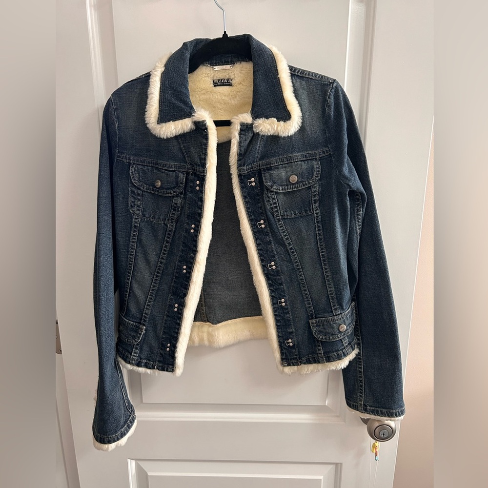 Fur lined denim jacket